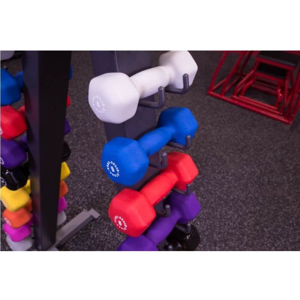 Body-Solid 12 Pair Vinyl Dumbbells With Rack GDR24-VPACK - Image 3
