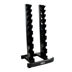 Alternative view of TKO 10-Pair Rubber Hex Dumbbell Set with Rack