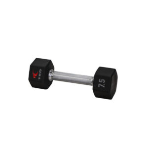 Alternative view of TKO 5-50lb Tri-Grip Urethane Hex Dumbbell Set with 3-Tier Rail Rack