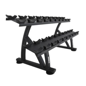 Alternative view of TKO Strength 10-Pair Dumbbell Saddle Rack 7051B-BK